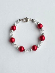 Red and Silver Holiday Bracelet.