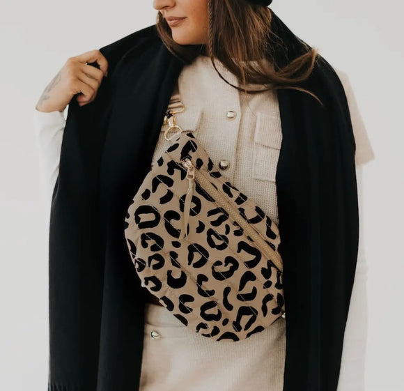 Crossbody Puffer Bag - Leopard
