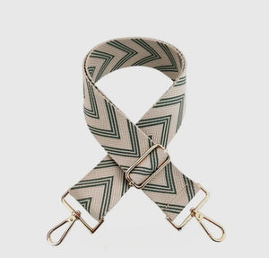 Crossbody Bag Strap - Emerald Green Chevron