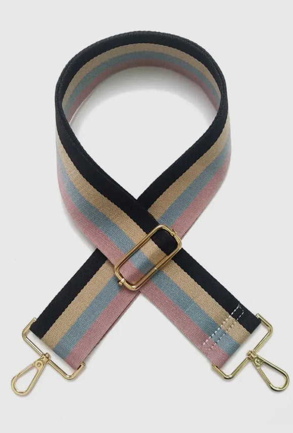 Bag Strap - Beige Pink Multi Stripe