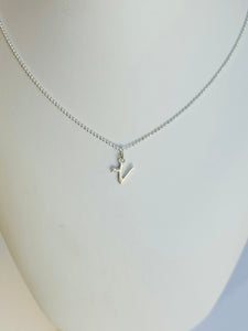 Sterling Silver Initial Necklace- V