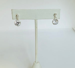 Cubic Zirconia Sterling Silver Drop Earrings