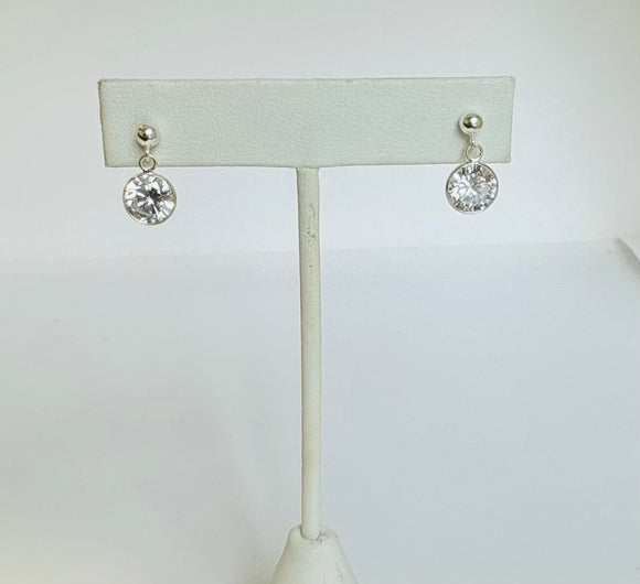 Cubic Zirconia Sterling Silver Drop Earrings