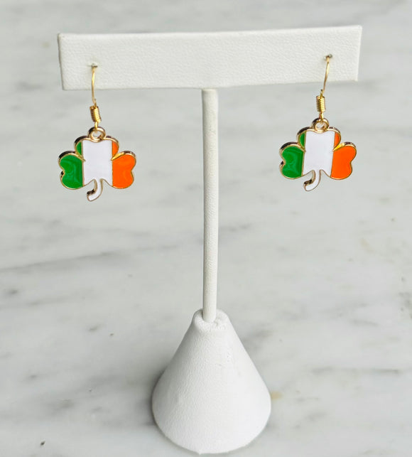 Irish Flag Shamrock Earrings