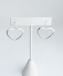 .925 Sterling Silver open heart earrings