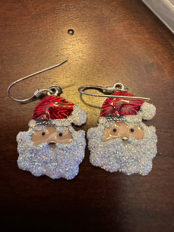 Sparkle Santa Earrings
