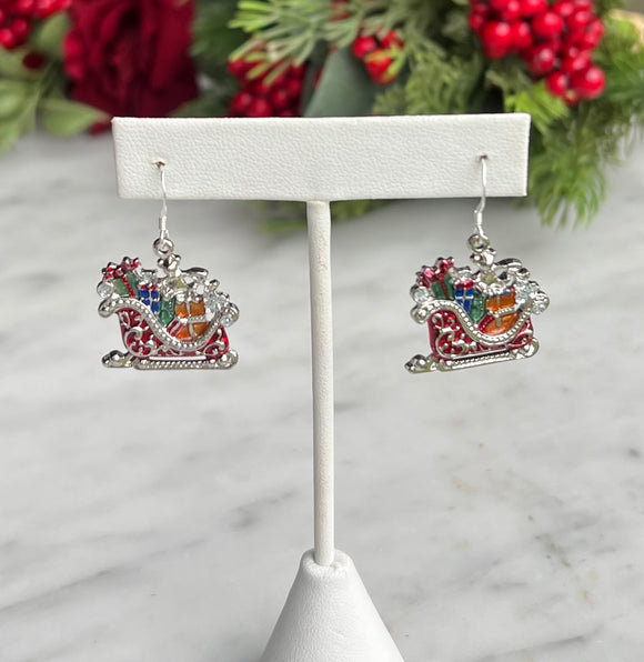 Santa’s Sleigh Earrings