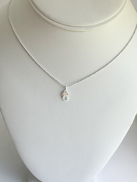 Sterling Silver Initial Necklace - C