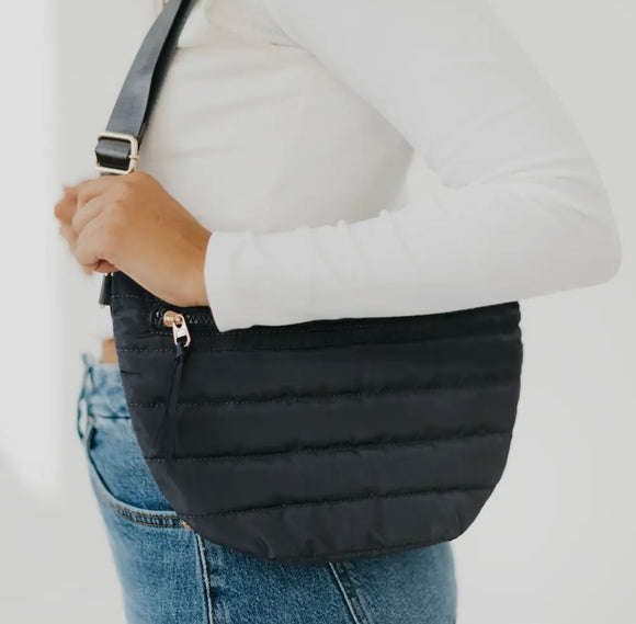 Crossbody Puffer Bag - Dark Gray