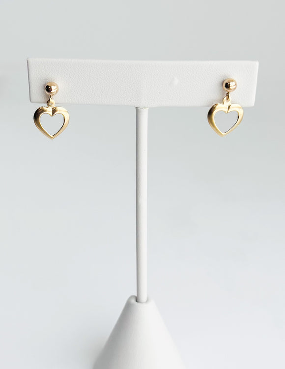 14kt gold filled open heart posts.