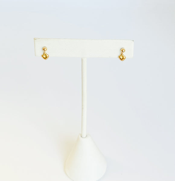 Dainty 14kt gold filled heart earrings