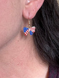 American Flag Bows Earring on 14kt gold-filled ear wire.