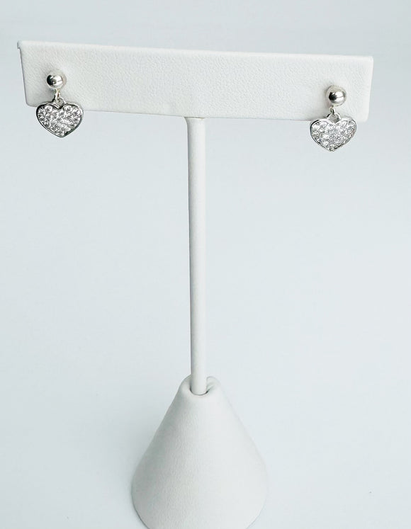 CZ Sterling Silver heart posts.