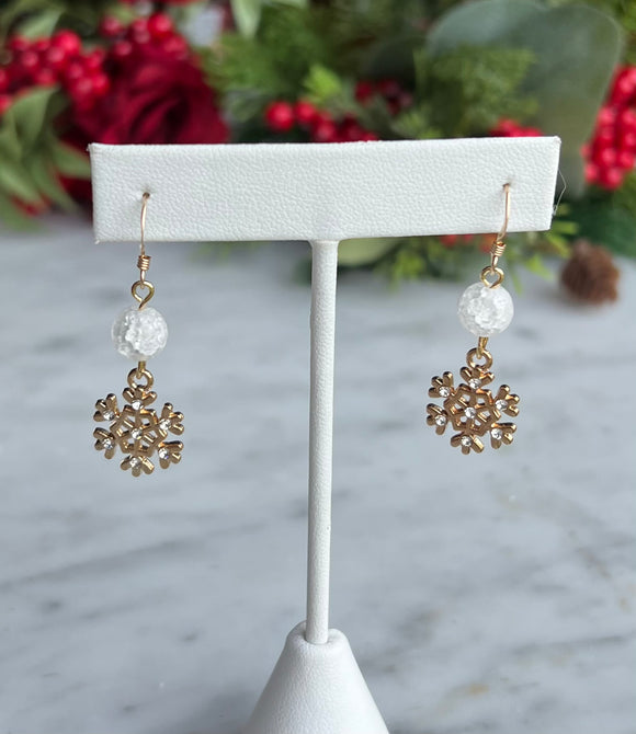 Gold snowflake earrings