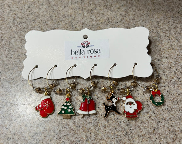 Christmas wine charms