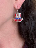 Uncle Sam Earrings on Sterling Silver ear wire.